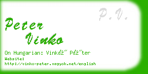 peter vinko business card